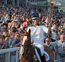 Zara Philips during the London 2012 Olympic Torch Relay